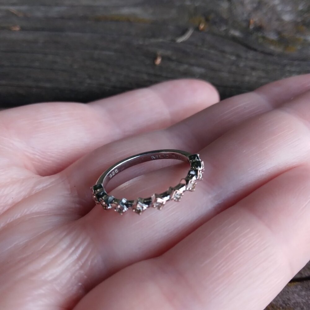 Colleen Lopez 11 Points Genuine Champagne Diamond Sterling Stacking Band Size 6